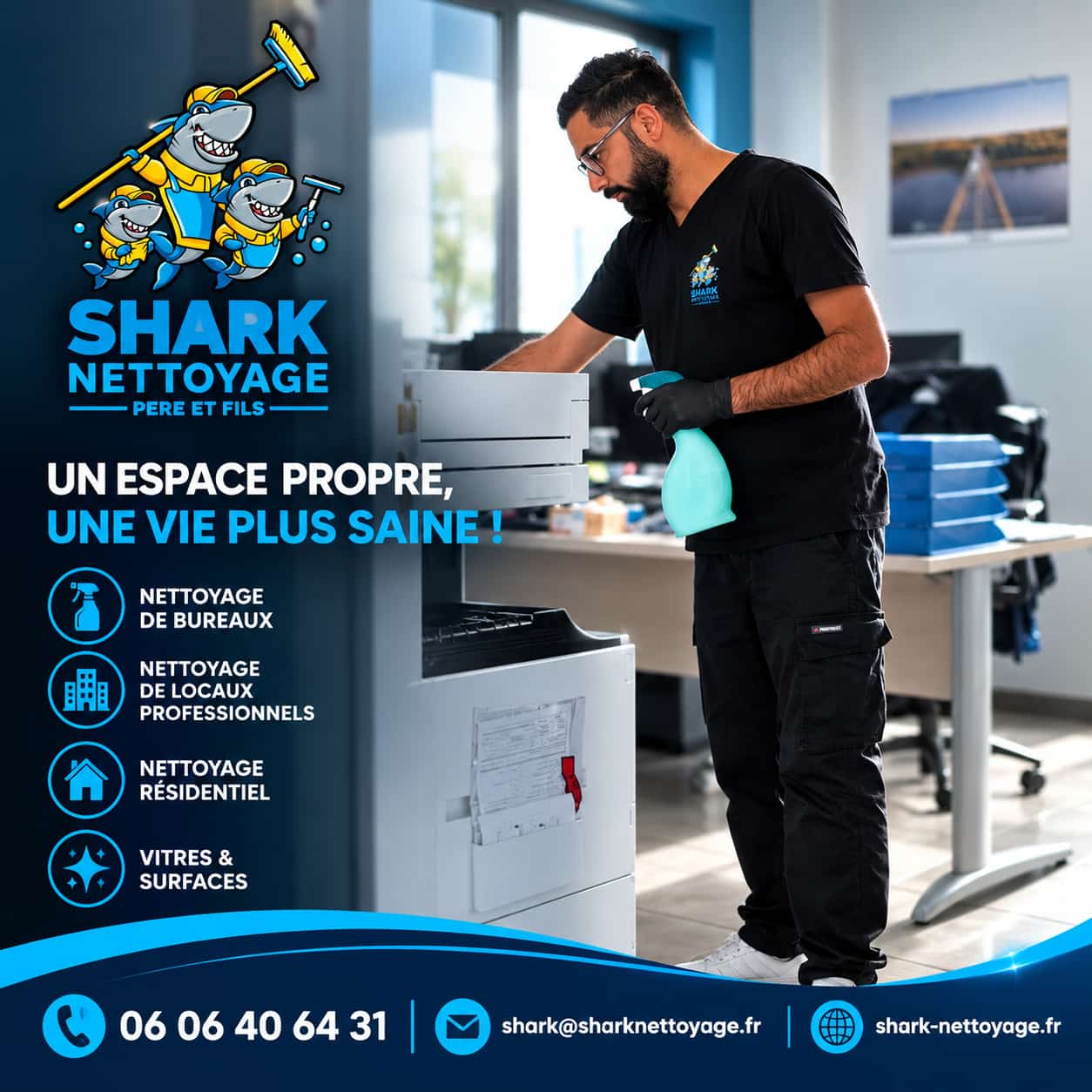 Nettoyage de bureaux à Essey-lès-Nancy par Shark Nettoyage